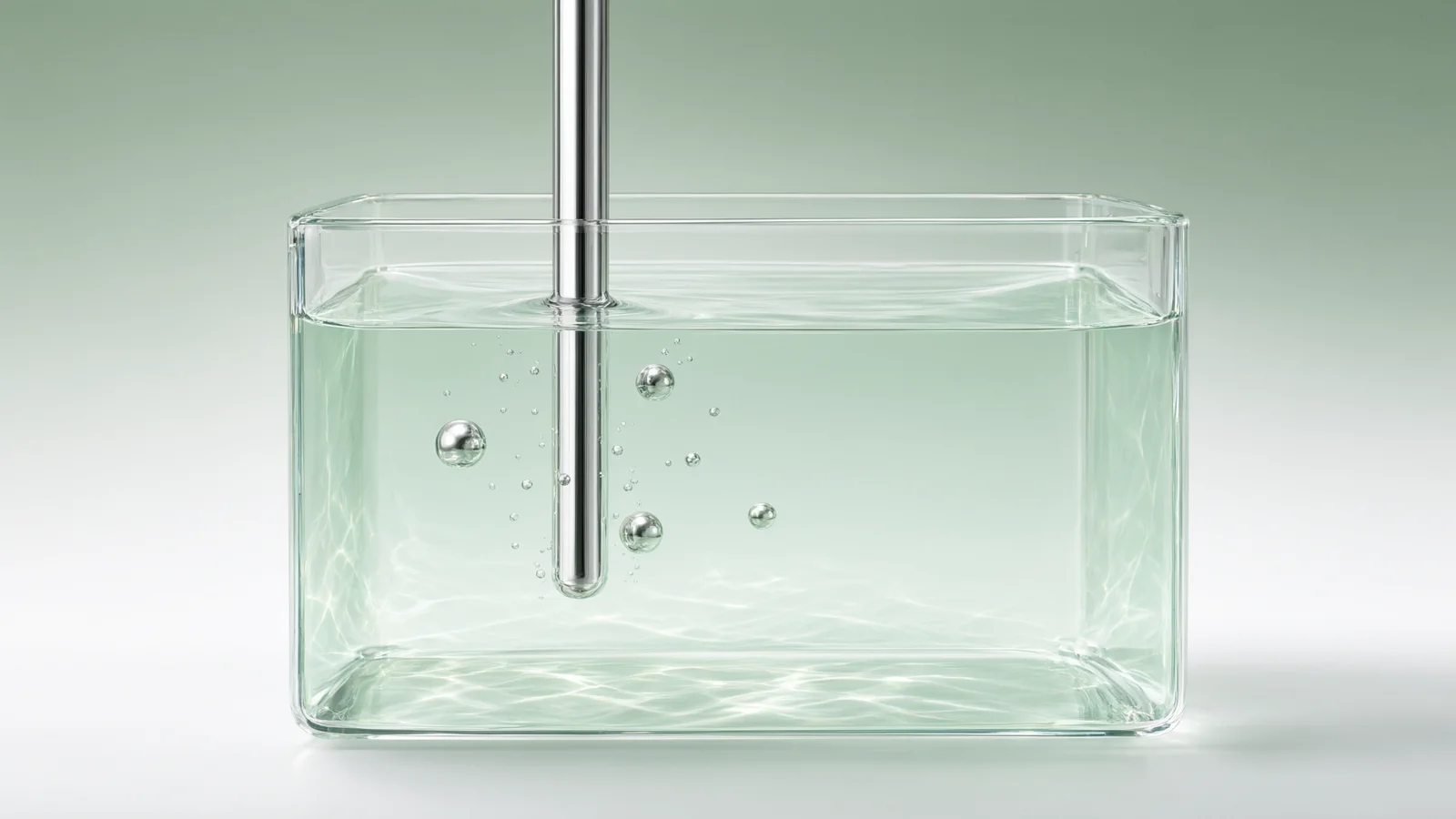 Conceptual illustration of a silver electrode in water