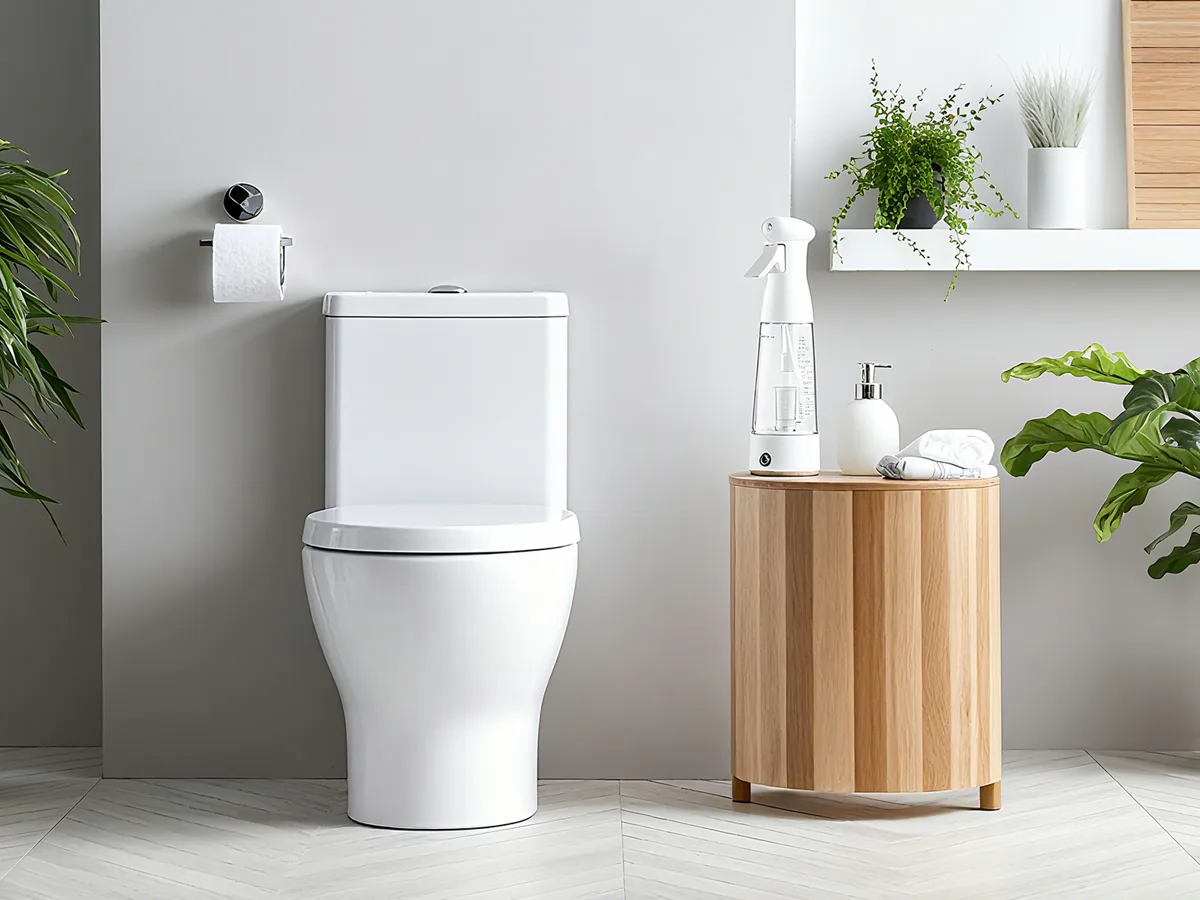 Customer-supplied illustration of a bathroom cleaning setting